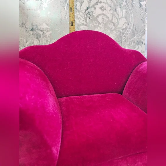 Vintage Fuchsia Hot Pink Velvet Sofa Settee Jewelry Box Storage - Picture 2 of 14